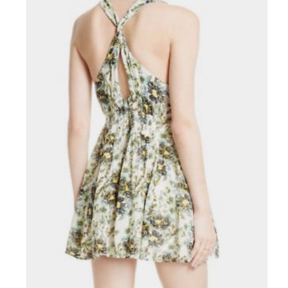 Free People | Dresses | Nwt Free People Green Floral Mini Dress | Poshmark